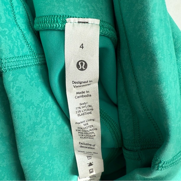 NWT Lululemon Wunder Train HR Crop 23" Blaze Maldives Green Size 4 - Picture 5 of 8